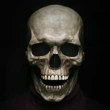 Load image into Gallery viewer, Full Head Skull Mask with Movable Jaw and Latex Construction