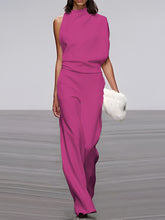 Load image into Gallery viewer, Women's Jumpsuit With Round Neck, Sleeveless And Wide Leg