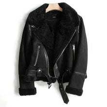 Load image into Gallery viewer, Leather jacket with sherpa lining