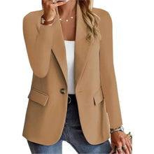 Load image into Gallery viewer, Women's Casual Long Sleeve Slim Pocket Blazer with Buckle