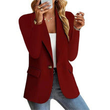 Load image into Gallery viewer, Women's Casual Long Sleeve Slim Pocket Blazer with Buckle