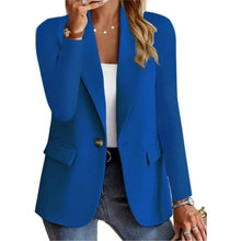 Load image into Gallery viewer, Women's Casual Long Sleeve Slim Pocket Blazer with Buckle