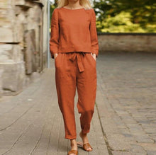 Load image into Gallery viewer, Stylish and unique linen two-piece for summer/spring