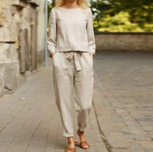 Load image into Gallery viewer, Stylish and unique linen two-piece for summer/spring