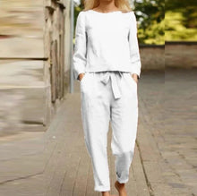 Load image into Gallery viewer, Stylish and unique linen two-piece for summer/spring