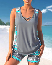Load image into Gallery viewer, Tankini Set | Summery tankini set with geometric V-neck