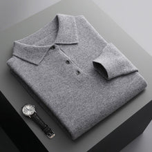 Load image into Gallery viewer, Cashmere/Merino Wool Long Sleeve Polo Shirt