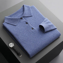 Load image into Gallery viewer, Cashmere/Merino Wool Long Sleeve Polo Shirt
