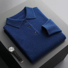 Load image into Gallery viewer, Cashmere/Merino Wool Long Sleeve Polo Shirt