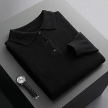 Load image into Gallery viewer, Cashmere/Merino Wool Long Sleeve Polo Shirt