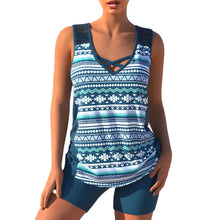 Load image into Gallery viewer, Tankini Set, Summery Tankini Set with Geometric V-neck