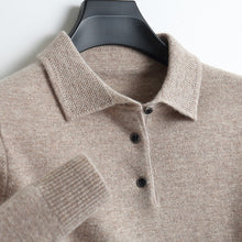 Load image into Gallery viewer, Cashmere/Merino Wool Long Sleeve Polo Shirt