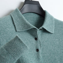 Load image into Gallery viewer, Cashmere/Merino Wool Long Sleeve Polo Shirt