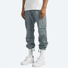 Load image into Gallery viewer, Mens Straight Fit Cargo Pants with Drawstring Waist, Ankle Ties and Multiple Pockets