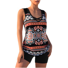 Load image into Gallery viewer, Tankini Set, Summery Tankini Set with Geometric V-neck