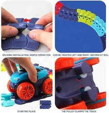Load image into Gallery viewer, Glow in the Dark Flexible Race Track Set with Snap Together Pieces and a Detachable Body Car in 92 or 184 Pieces
