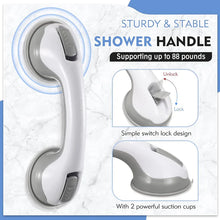 Load image into Gallery viewer, Suction Cup Shower Handle Bar with Locking Mechanism, Non-Slip Grip for Smooth Surfaces (No Drilling Required)