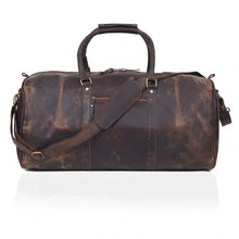 Load image into Gallery viewer, John Leather Duffel Bag for Men, Vintage Brown Full Grain Cow Leather