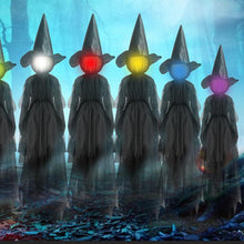 Load image into Gallery viewer, Glowing Sound Activated Witch Trio Yard Decoration