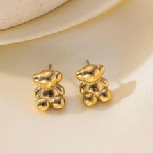 Load image into Gallery viewer, Cute Bear Pendant Necklace and Earring Set for Women – Waterproof Stainless Steel Jewelry Gift