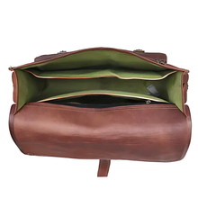 Load image into Gallery viewer, Potter Leather Messenger Laptop Bag, Handcrafted Canvas Lined