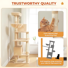 Load image into Gallery viewer, Cat Tree With 2 Hammocks For Indoor Cats