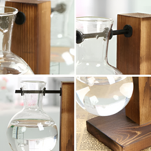 Load image into Gallery viewer, Wooden Frame Hydroponic Plant Vase