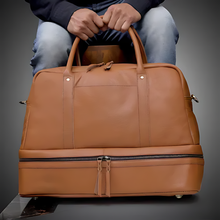 Load image into Gallery viewer, Women Leather Duffel Bag, Top Grain Buffalo Leather, Brown