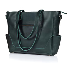 Load image into Gallery viewer, Portland Buffalo Leather Tote Bag with Zipper Tan