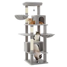 Load image into Gallery viewer, Cat Tree With 2 Hammocks For Indoor Cats