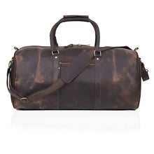 Load image into Gallery viewer, John Leather Duffel Bag for Men, Vintage Brown Full Grain Cow Leather