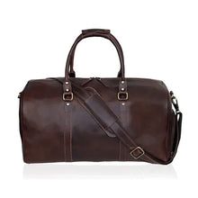 Load image into Gallery viewer, John Leather Duffel Bag for Men, Vintage Brown Full Grain Cow Leather
