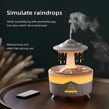 Load image into Gallery viewer, Mushroom Humidifier with Raining Cloud Lamp Aromatherapy - Colorful Raindrop Light Essential Oil Diffuser