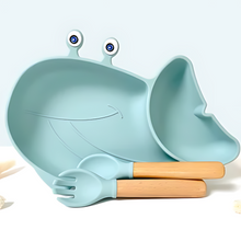 Load image into Gallery viewer, Whale Shaped Baby Dinner Set with Suction Base for Toddlers