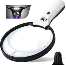 Load image into Gallery viewer, Illuminated Magnifying Glass with 10x Lens and UV Light for Reading