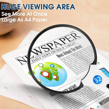Load image into Gallery viewer, Illuminated Magnifying Glass with 10x Lens and UV Light for Reading