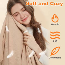 Load image into Gallery viewer, USB Heated Shawl Blanket with Three Heat Levels and Eight Heating Zones