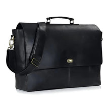 Load image into Gallery viewer, Captain Black Leather Messenger Bag 16 Inch
