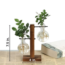 Load image into Gallery viewer, Wooden Frame Hydroponic Plant Vase