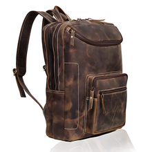 Load image into Gallery viewer, Vintage Leather Travel Backpack, Full Grain Buffalo Leather