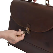 Load image into Gallery viewer, Walker Buffalo Leather Briefcase Full Grain Laptop Bag