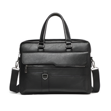 Load image into Gallery viewer, Men's Leather Laptop Briefcase, Retro Structured Waterproof Bag