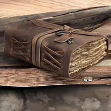 Load image into Gallery viewer, Handmade Leather Bound Journal, Antique Deckle Edge Paper, Vintage Brown