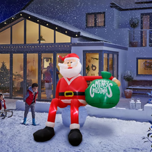 Load image into Gallery viewer, 8ft Climbing Santa Inflatable with LED Lights and Anchoring Kit