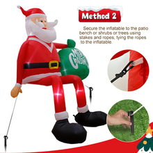 Load image into Gallery viewer, 8ft Climbing Santa Inflatable with LED Lights and Anchoring Kit