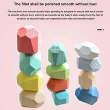 Load image into Gallery viewer, Colorful Wooden Stacking Stones Set of 36 Pieces with Mixed Shapes for Balancing Play