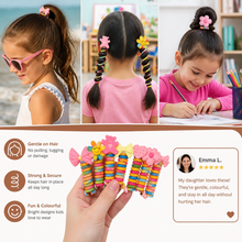 Load image into Gallery viewer, Spiral Hair Tie Set for Kids with Stretch Fit Design