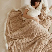 Load image into Gallery viewer, Thick Lambswool Winter Blanket, Reversible Flannel and Fleece