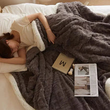 Load image into Gallery viewer, Thick Lambswool Winter Blanket, Reversible Flannel and Fleece
