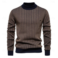 Load image into Gallery viewer, Ribbed Mock Neck Sweater with Vertical Knit Texture and Tailored Fit